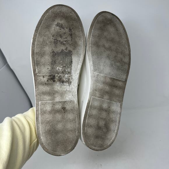 Banana Republic Patent Leather Lace Up Shoe Sneaker White - 10 - Picture 7 of 9